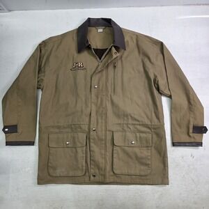 Vintage Monte Cristo, JR Cigar Chore Coat Jacket Heavy Canvas Leather Trim Sz M